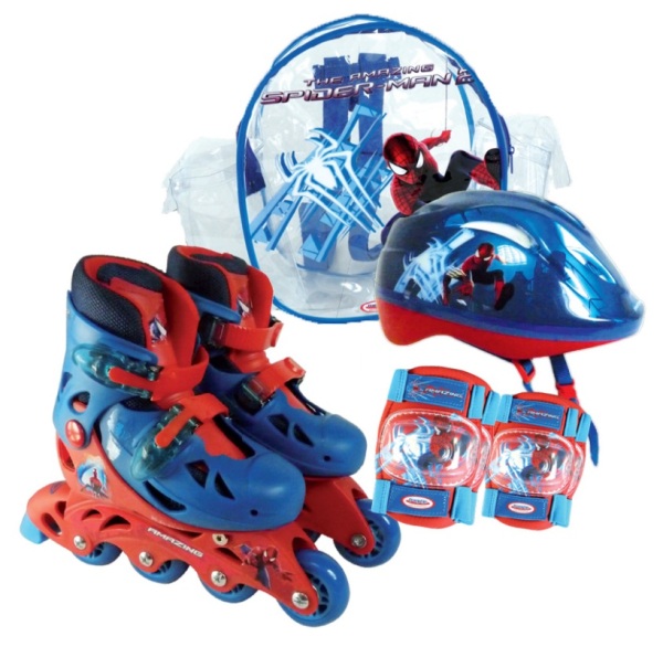 D'Arpèje Set Rollers et Protéctions Spiderman - Taille 30/33